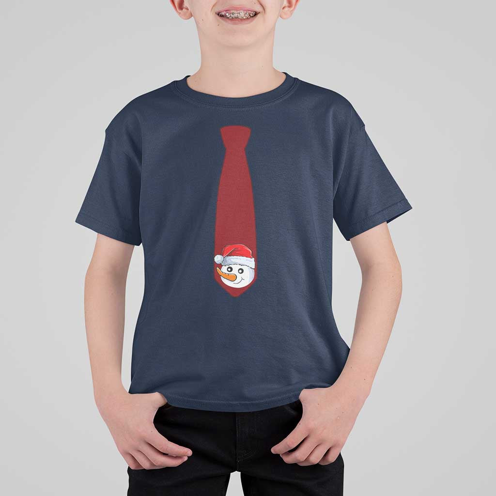 Funny Christmas T Shirt For Kid Tie With Snowman For Family Matching Ugly Gift - Wonder Print Shop
