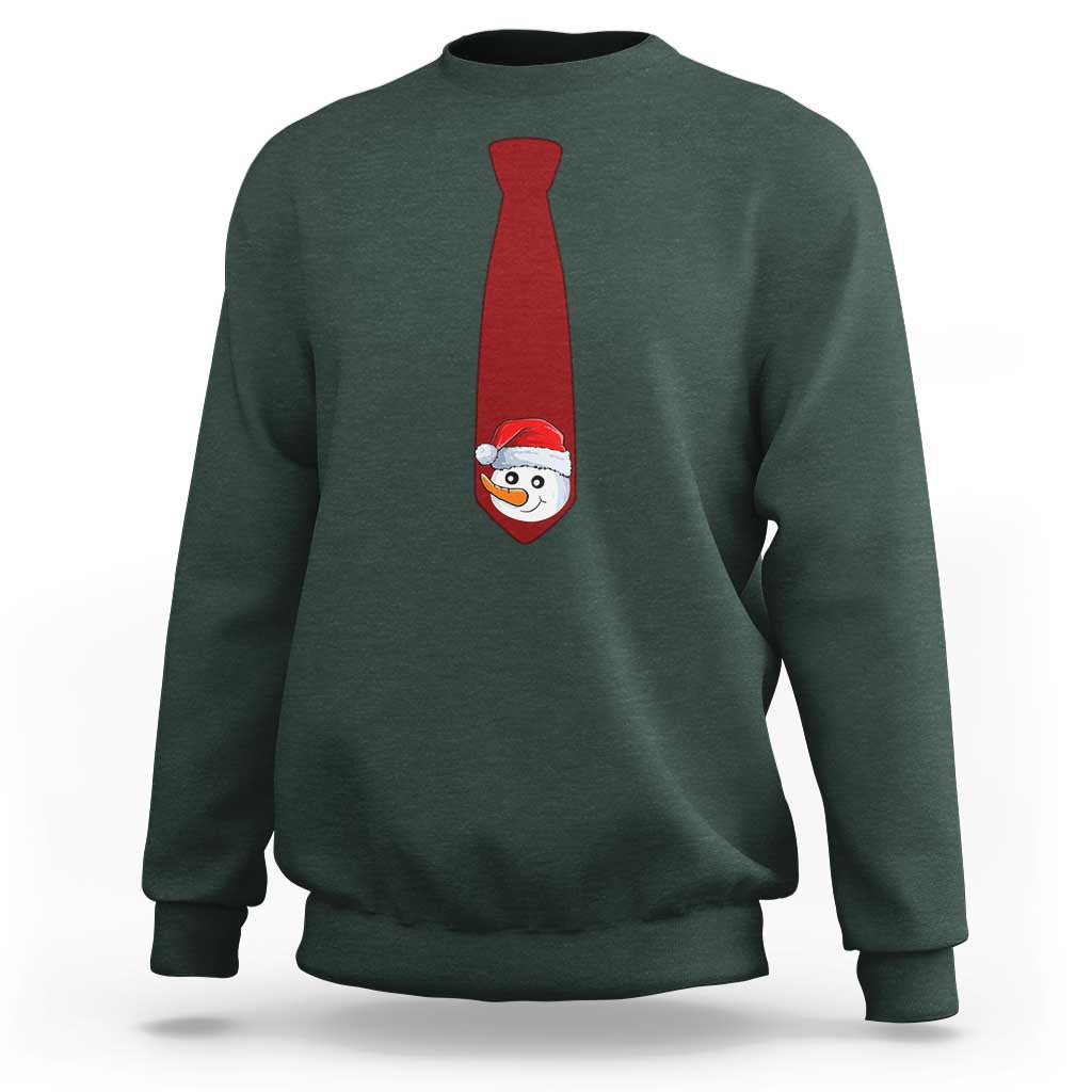Funny Christmas Sweatshirt Tie With Snowman For Family Matching Ugly Gift - Wonder Print Shop