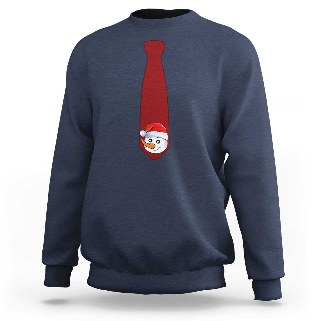 Funny Christmas Sweatshirt Tie With Snowman For Family Matching Ugly Gift - Wonder Print Shop