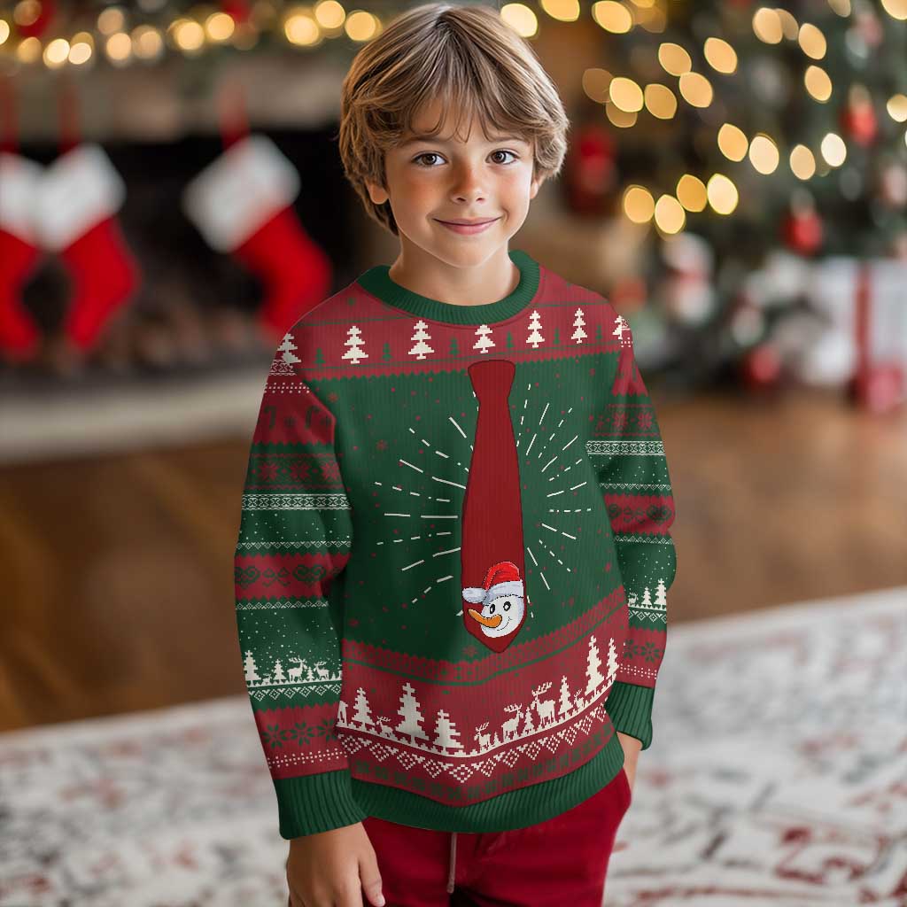 Funny Ugly Christmas Sweater Tie With Snowman For Family Matching Ugly Gift - Wonder Print Shop