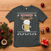 Christmas Couple Matching T Shirt Funny Winedeer Reinbeer Matching Ugly Sweaters Beer - Wonder Print Shop