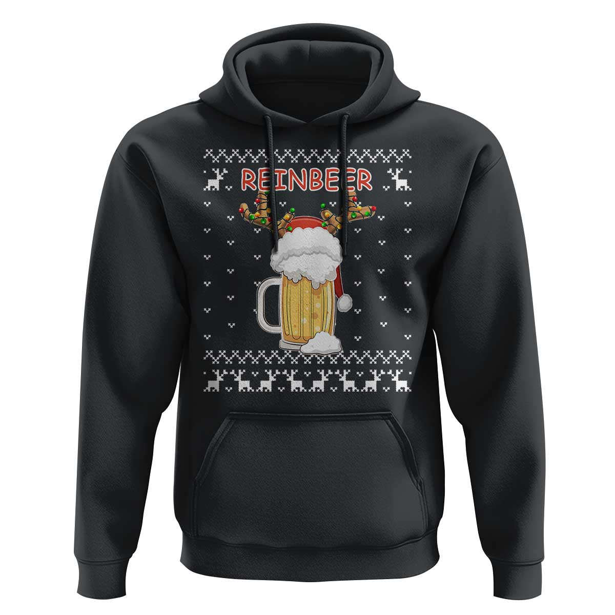 Christmas Couple Matching Hoodie Funny Winedeer Reinbeer Matching Ugly Sweaters Beer