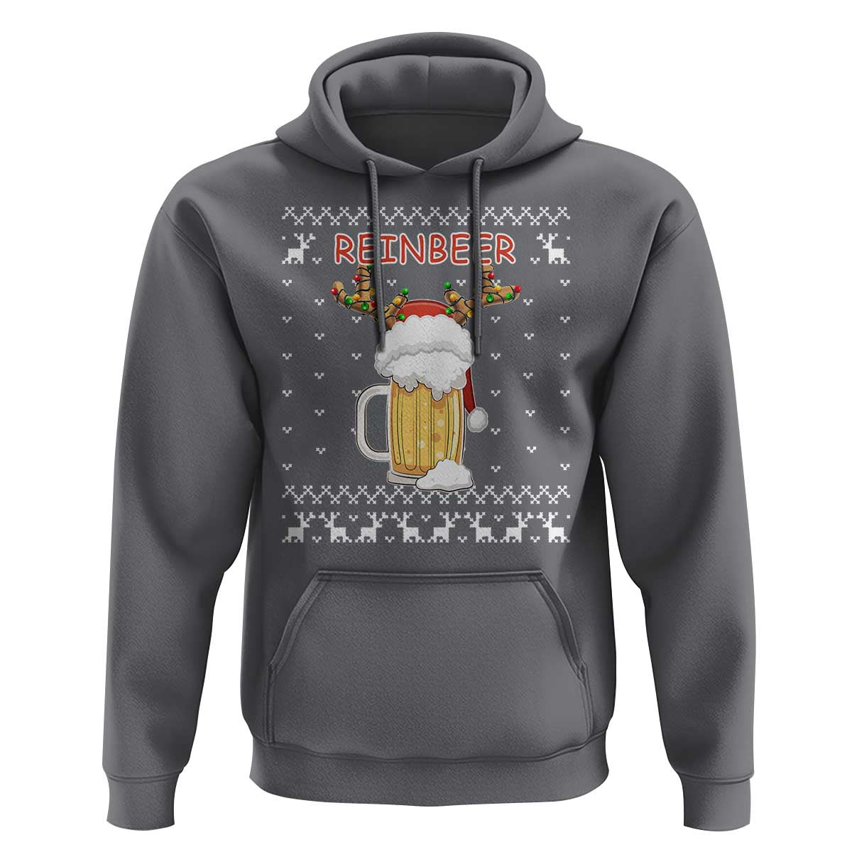 Christmas Couple Matching Hoodie Funny Winedeer Reinbeer Matching Ugly Sweaters Beer