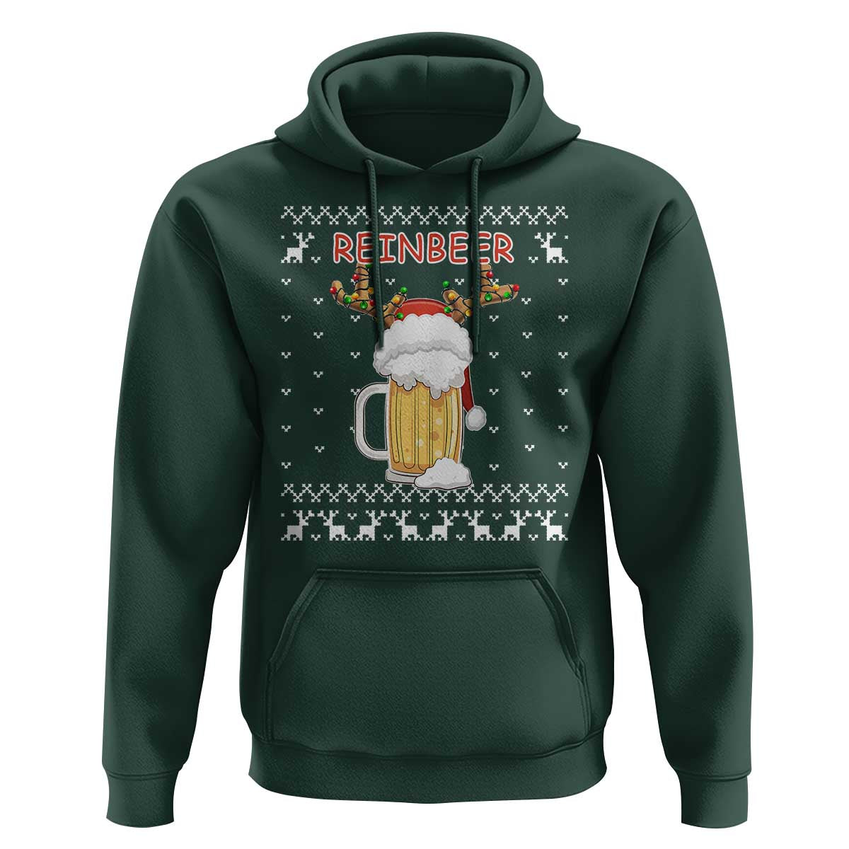 Christmas Couple Matching Hoodie Funny Winedeer Reinbeer Matching Ugly Sweaters Beer