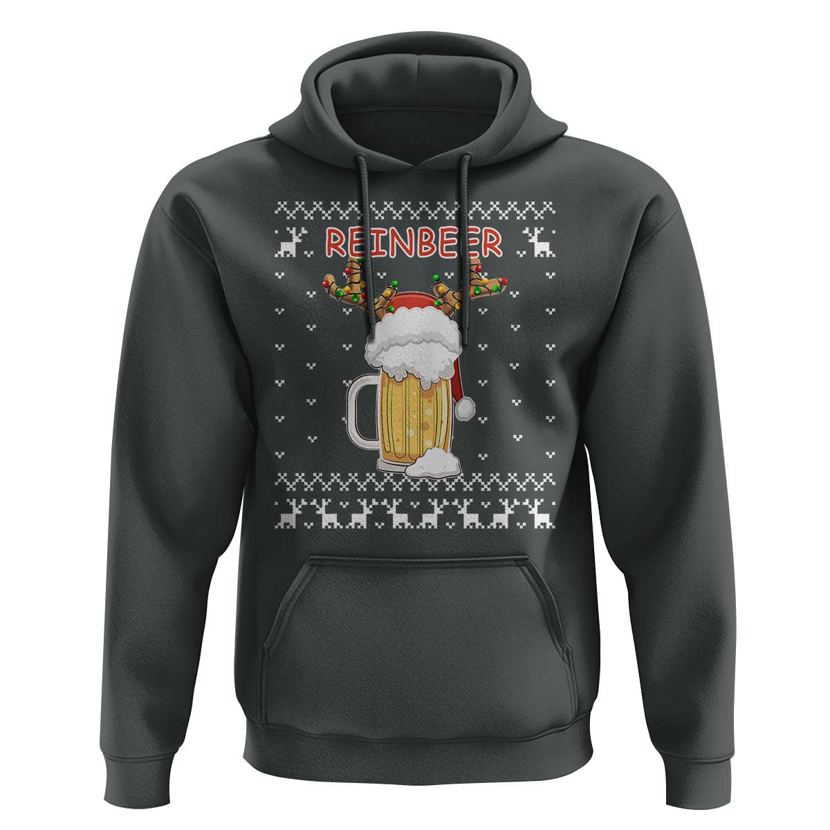 Christmas Couple Matching Hoodie Funny Winedeer Reinbeer Matching Ugly Sweaters Beer