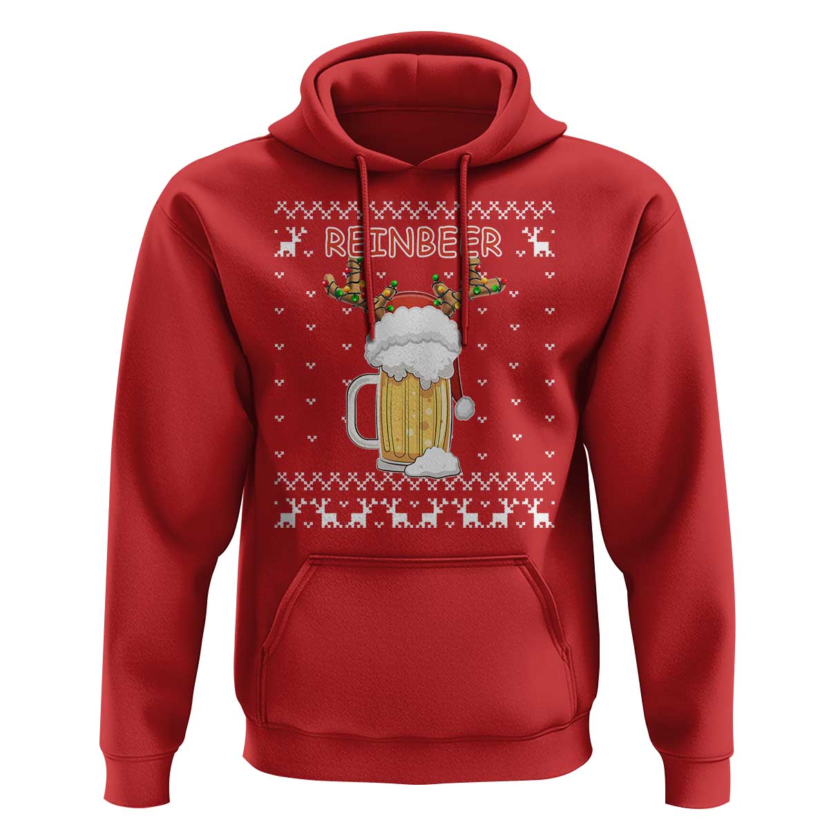 Christmas Couple Matching Hoodie Funny Winedeer Reinbeer Matching Ugly Sweaters Beer
