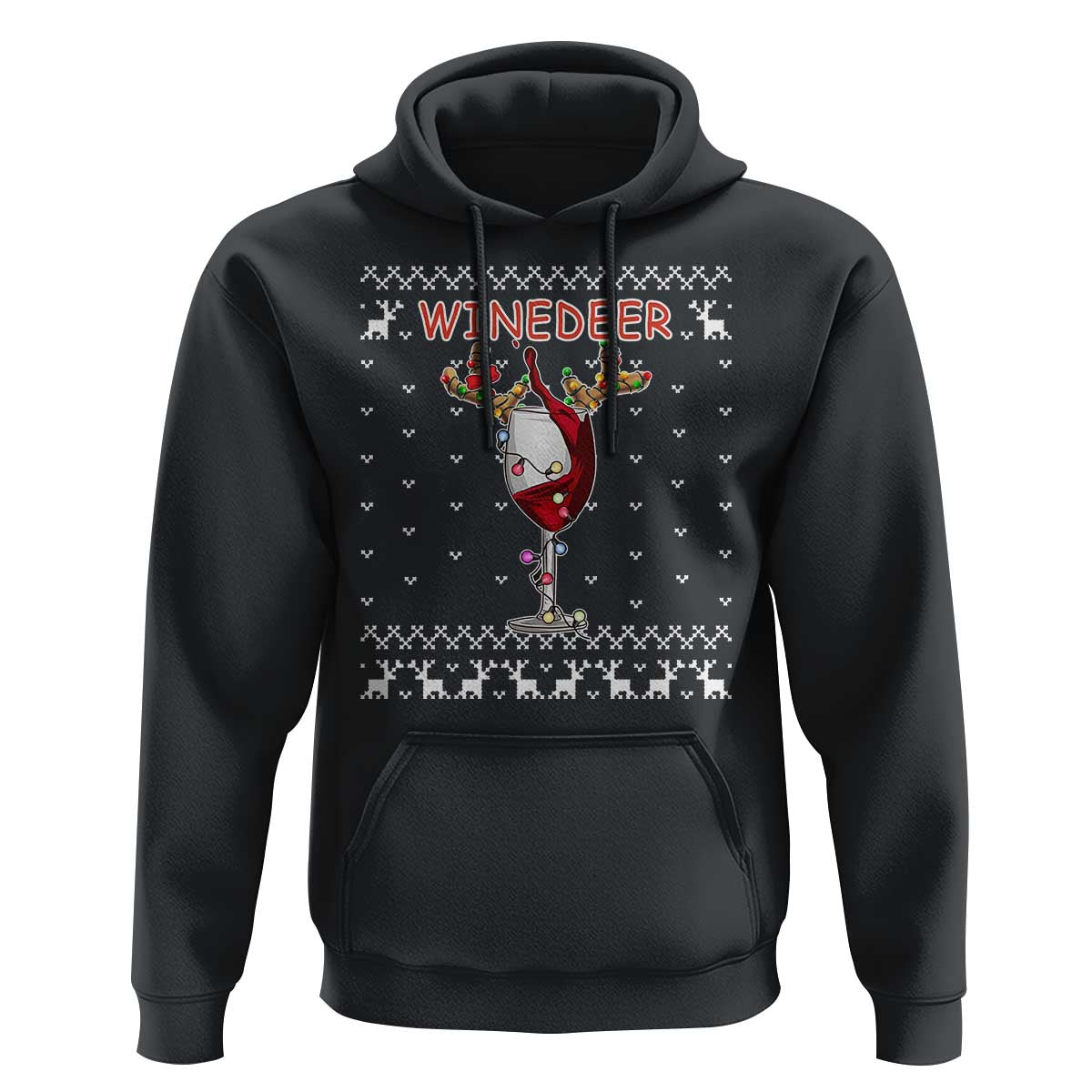 Christmas Couple Matching Hoodie Funny Winedeer Reinbeer Matching Ugly Sweaters Wine