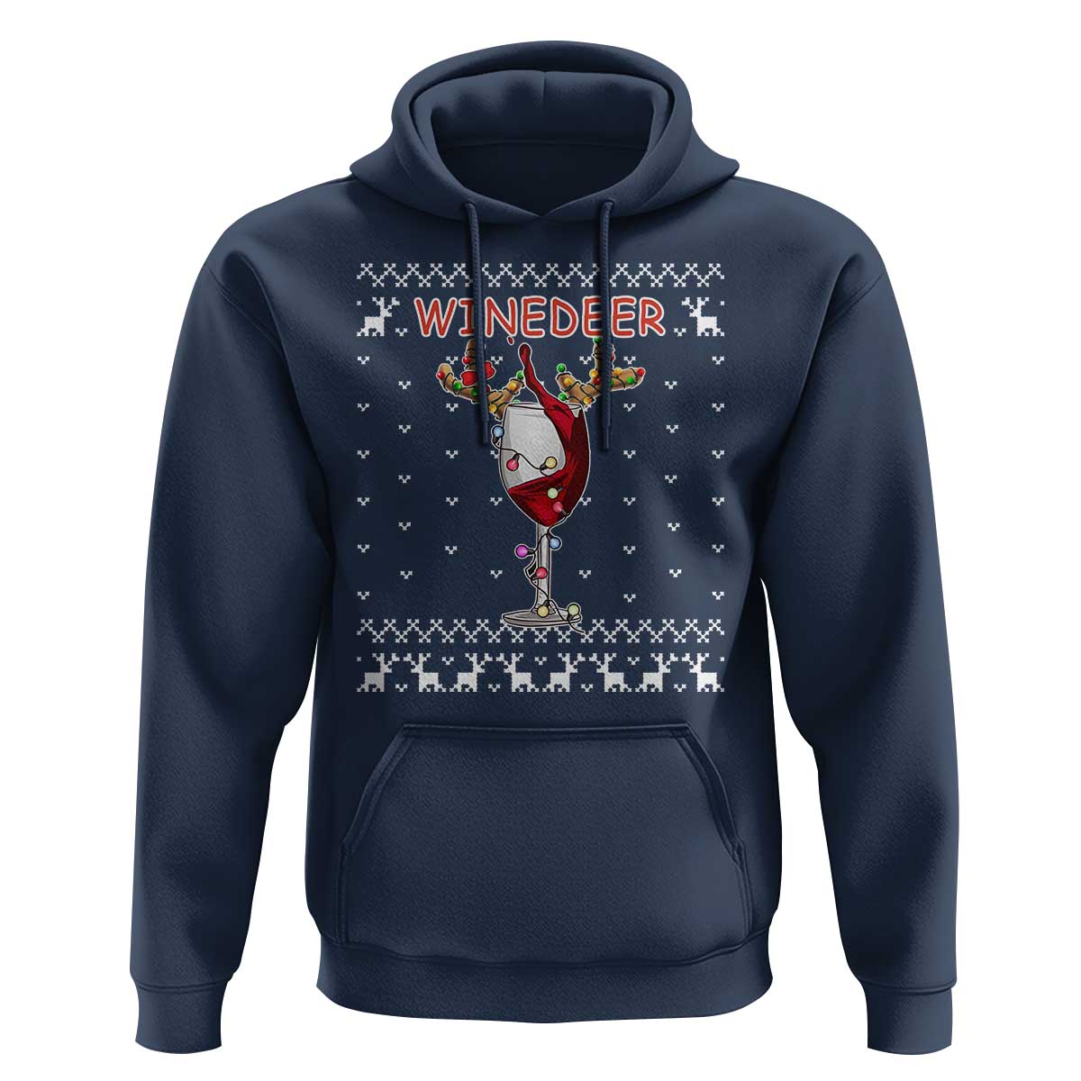 Christmas Couple Matching Hoodie Funny Winedeer Reinbeer Matching Ugly Sweaters Wine