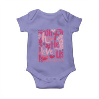 Oh how He Loves Us Baby Onesie Boho Christian Valentine - Wonder Print Shop
