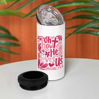 Oh how He Loves Us 4 in 1 Can Cooler Tumbler Boho Christian Valentine - Wonder Print Shop