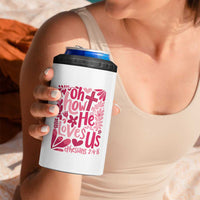 Oh how He Loves Us 4 in 1 Can Cooler Tumbler Boho Christian Valentine - Wonder Print Shop