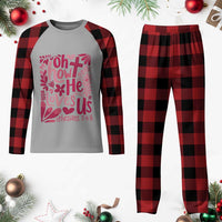 Oh how He Loves Us Plaid Pajama Set Boho Christian Valentine - Wonder Print Shop