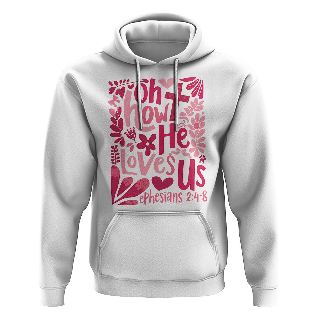Oh how He Loves Us Hoodie Boho Christian Valentine - Wonder Print Shop