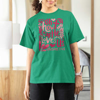 Oh how He Loves Us T Shirt For Women Boho Christian Valentine - Wonder Print Shop
