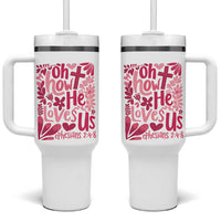 Oh how He Loves Us Tumbler With Handle Boho Christian Valentine - Wonder Print Shop