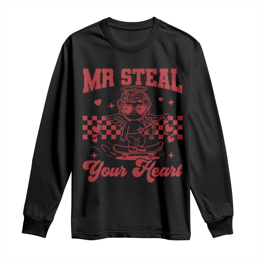 Mr Steal Your Heart Long Sleeve Shirt Cute Cupid Youth Boys Baby Boy Valentine Toddler