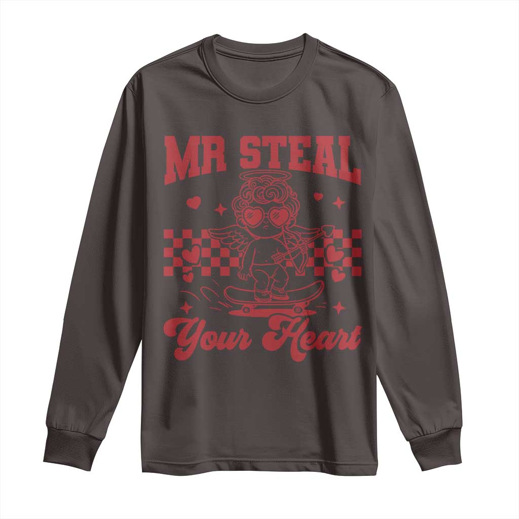 Mr Steal Your Heart Long Sleeve Shirt Cute Cupid Youth Boys Baby Boy Valentine Toddler
