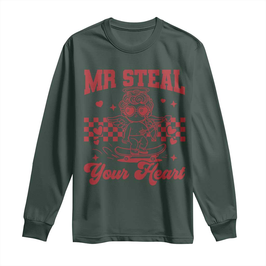 Mr Steal Your Heart Long Sleeve Shirt Cute Cupid Youth Boys Baby Boy Valentine Toddler