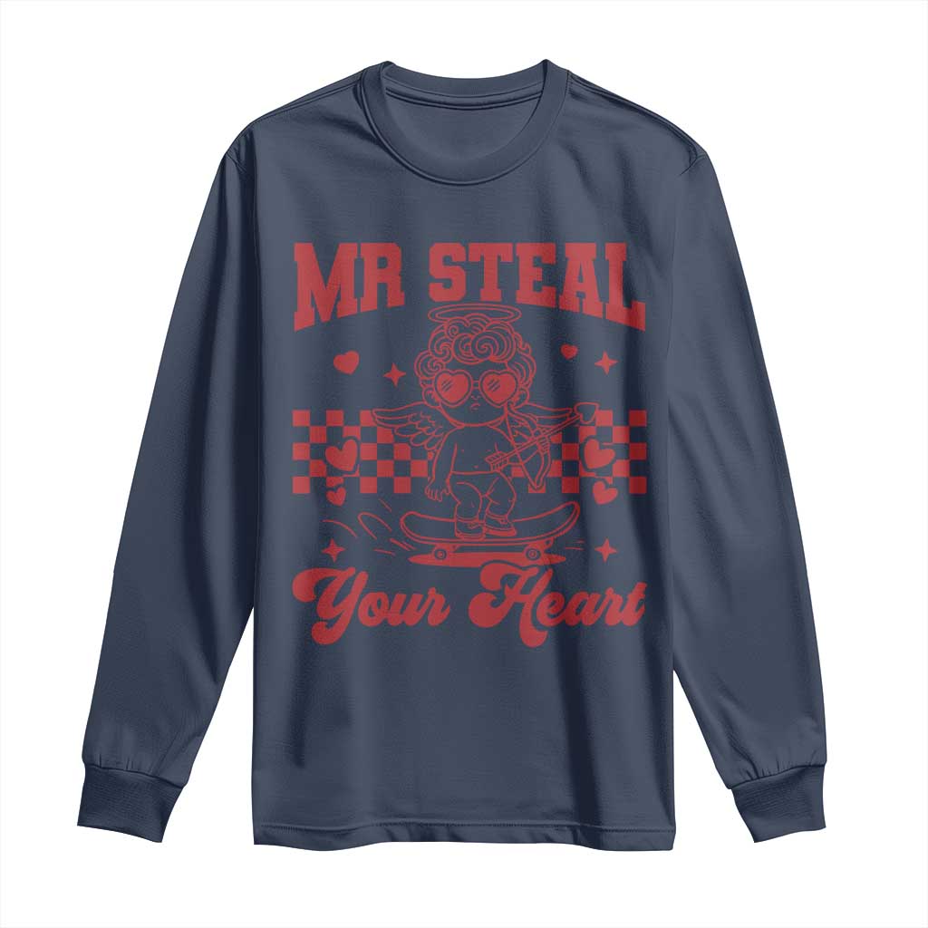 Mr Steal Your Heart Long Sleeve Shirt Cute Cupid Youth Boys Baby Boy Valentine Toddler