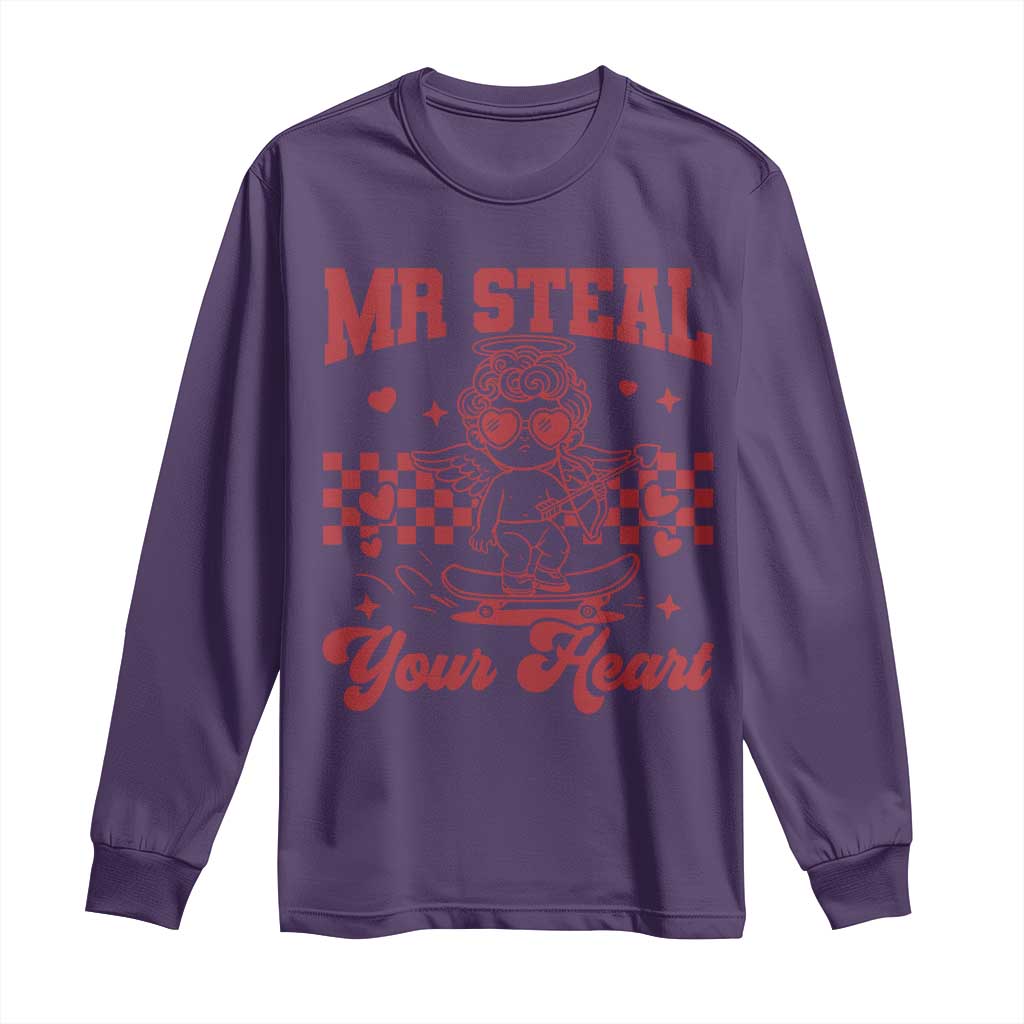 Mr Steal Your Heart Long Sleeve Shirt Cute Cupid Youth Boys Baby Boy Valentine Toddler