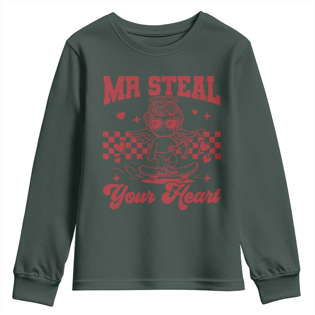 Mr Steal Your Heart Youth Sweatshirt Cute Cupid Youth Boys Baby Boy Valentine Toddler