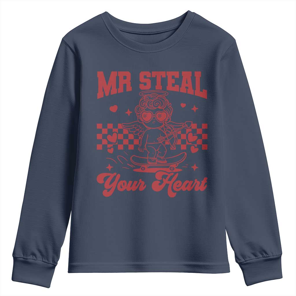 Mr Steal Your Heart Youth Sweatshirt Cute Cupid Youth Boys Baby Boy Valentine Toddler