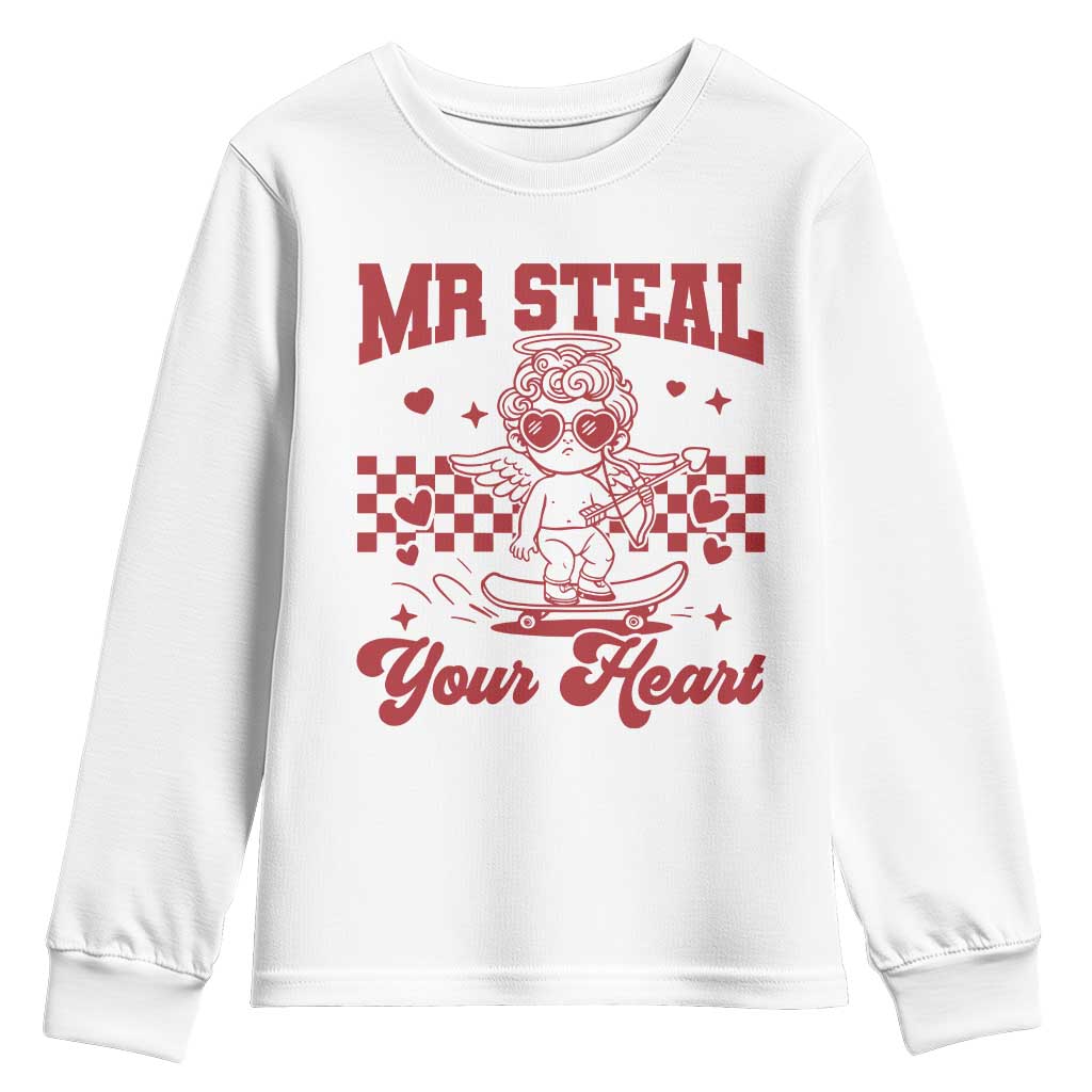 Mr Steal Your Heart Youth Sweatshirt Cute Cupid Youth Boys Baby Boy Valentine Toddler TS10