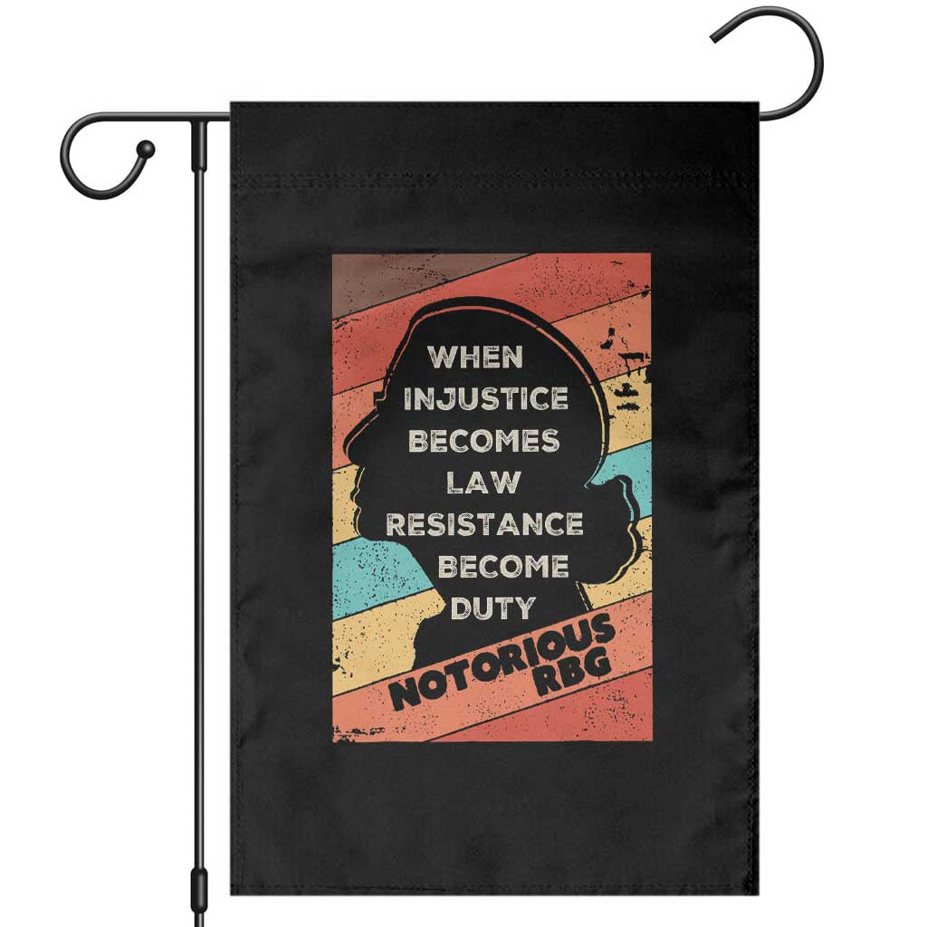 When Injustice Becomes Law Resistance Becomes Duty Garden Flag Political Protest Feminist RGB - Wonder Print Shop
