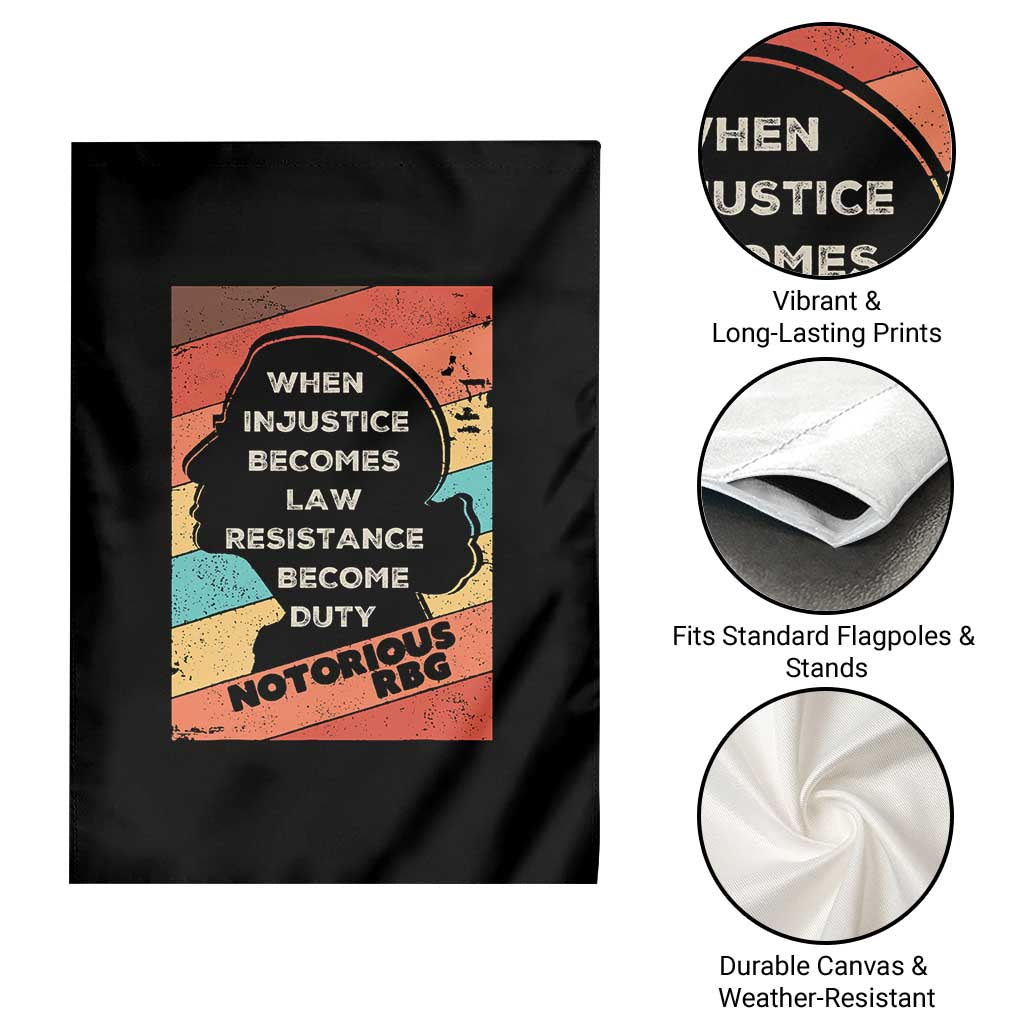 When Injustice Becomes Law Resistance Becomes Duty Garden Flag Political Protest Feminist RGB - Wonder Print Shop