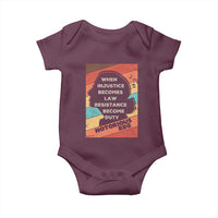 When Injustice Becomes Law Resistance Becomes Duty Baby Onesie Political Protest Feminist RGB - Wonder Print Shop