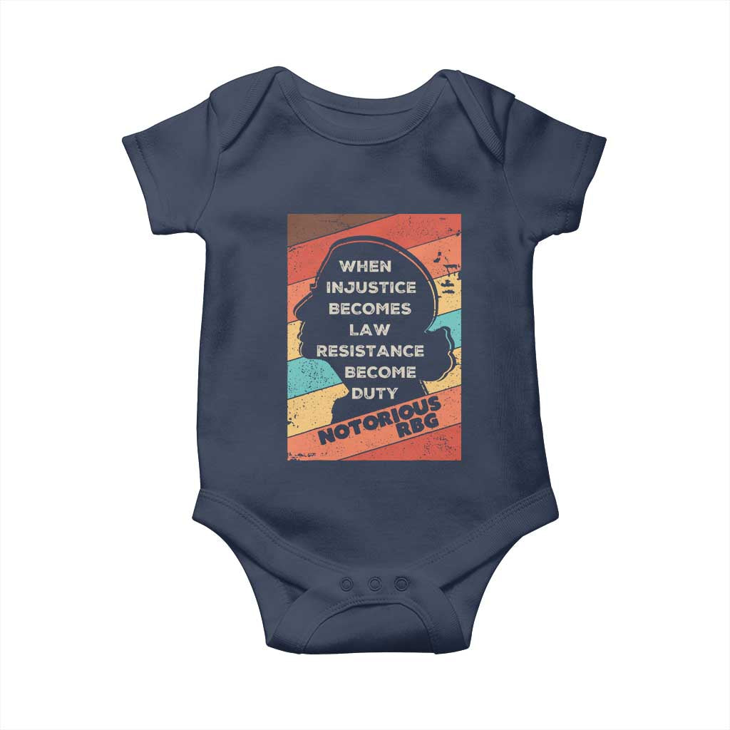 When Injustice Becomes Law Resistance Becomes Duty Baby Onesie Political Protest Feminist RGB - Wonder Print Shop