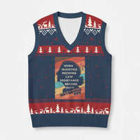 When Injustice Becomes Law Resistance Becomes Duty V-Neck Knit Sweater Vest Political Protest Feminist RGB - Wonder Print Shop