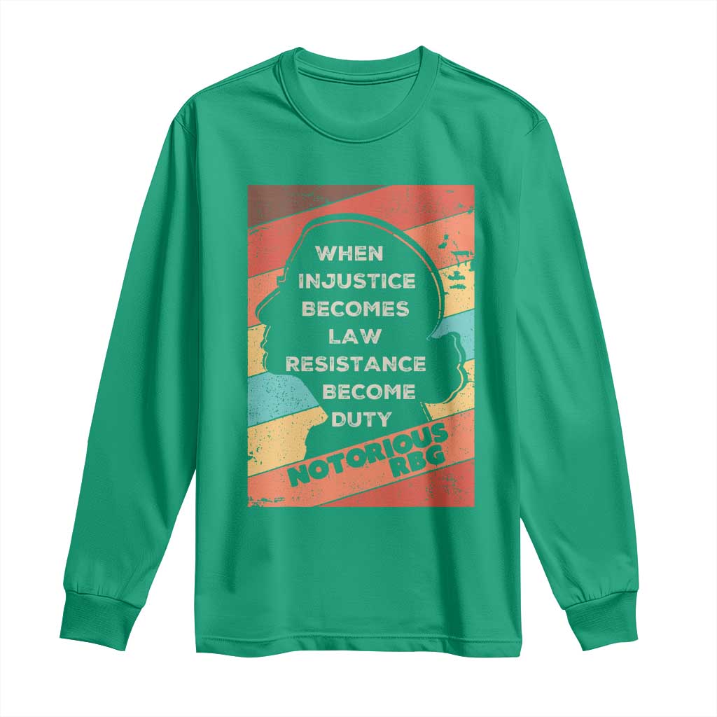 When Injustice Becomes Law Resistance Becomes Duty Long Sleeve Shirt Political Protest Feminist RGB - Wonder Print Shop