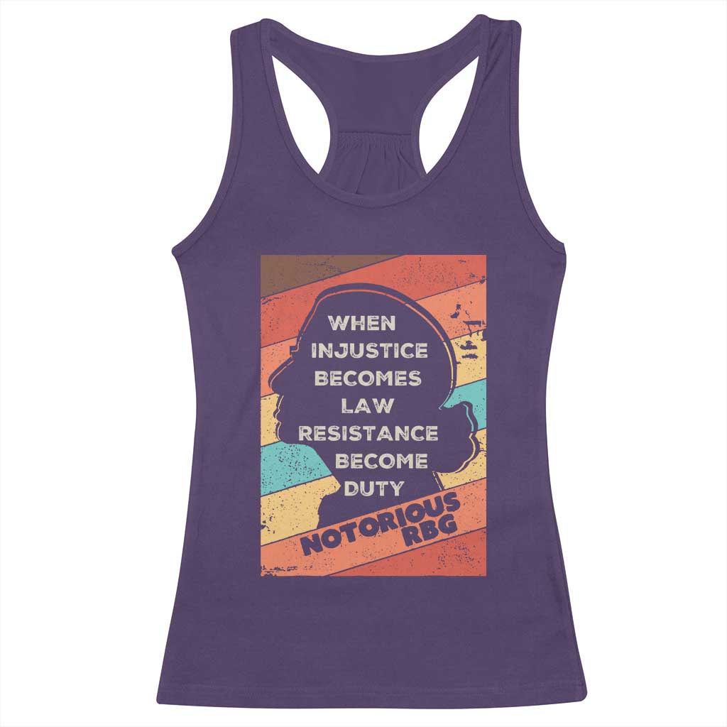When Injustice Becomes Law Resistance Becomes Duty Racerback Tank Top Political Protest Feminist RGB - Wonder Print Shop
