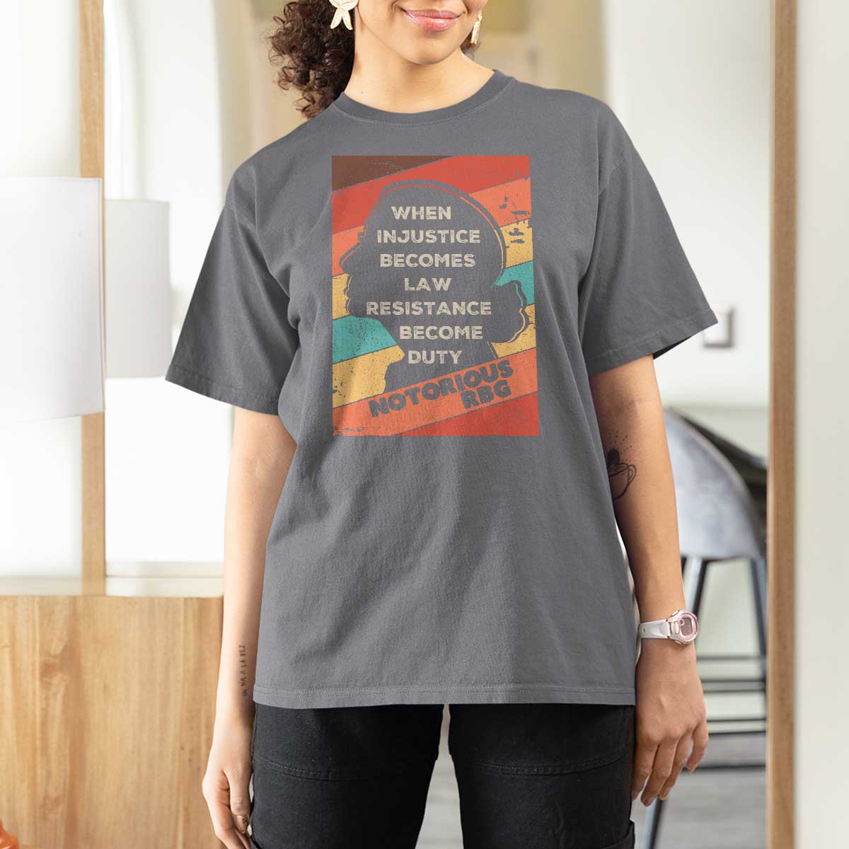 When Injustice Becomes Law Resistance Becomes Duty T Shirt For Women Political Protest Feminist RGB - Wonder Print Shop