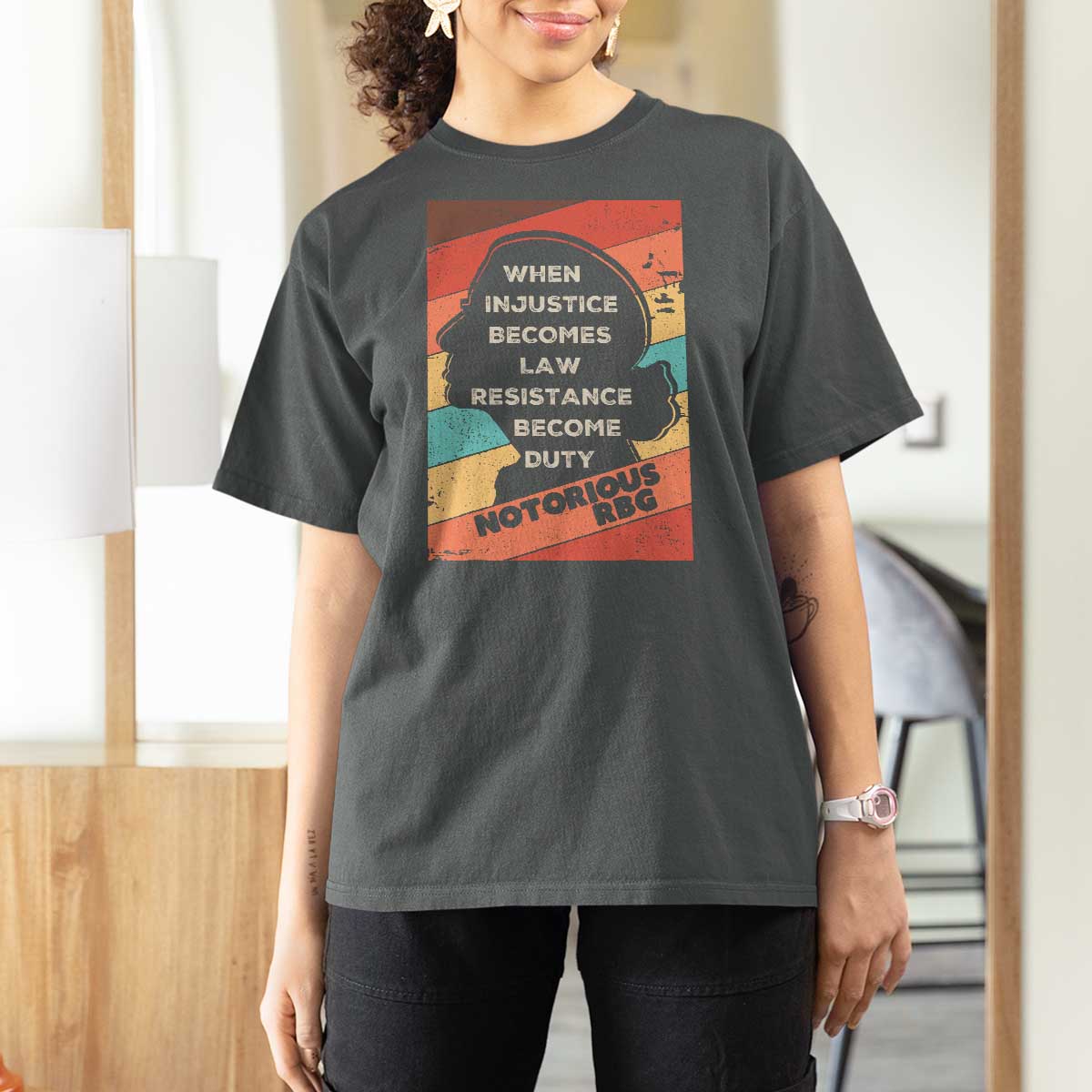 When Injustice Becomes Law Resistance Becomes Duty T Shirt For Women Political Protest Feminist RGB - Wonder Print Shop
