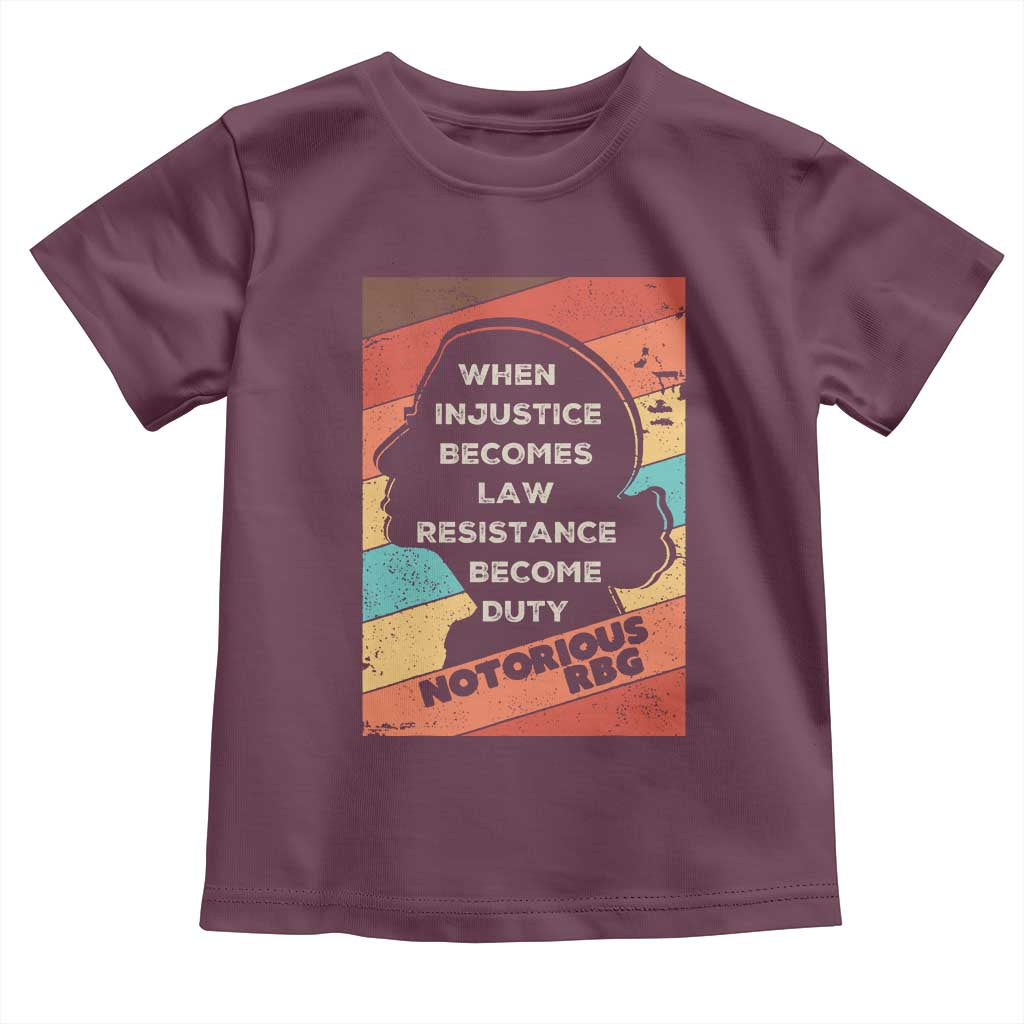 When Injustice Becomes Law Resistance Becomes Duty Toddler T Shirt Political Protest Feminist RGB - Wonder Print Shop