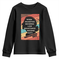 When Injustice Becomes Law Resistance Becomes Duty Youth Sweatshirt Political Protest Feminist RGB - Wonder Print Shop