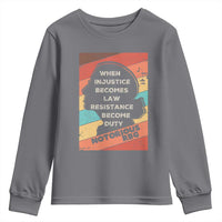 When Injustice Becomes Law Resistance Becomes Duty Youth Sweatshirt Political Protest Feminist RGB - Wonder Print Shop