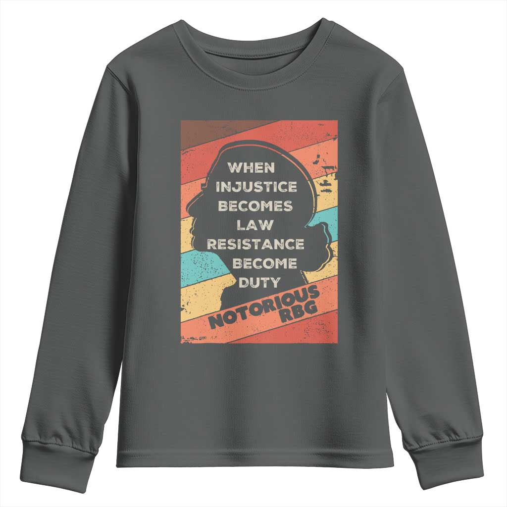When Injustice Becomes Law Resistance Becomes Duty Youth Sweatshirt Political Protest Feminist RGB - Wonder Print Shop