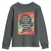 When Injustice Becomes Law Resistance Becomes Duty Youth Sweatshirt Political Protest Feminist RGB - Wonder Print Shop