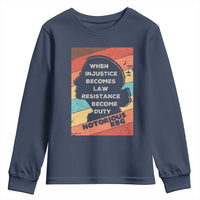 When Injustice Becomes Law Resistance Becomes Duty Youth Sweatshirt Political Protest Feminist RGB - Wonder Print Shop