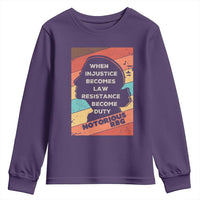 When Injustice Becomes Law Resistance Becomes Duty Youth Sweatshirt Political Protest Feminist RGB - Wonder Print Shop