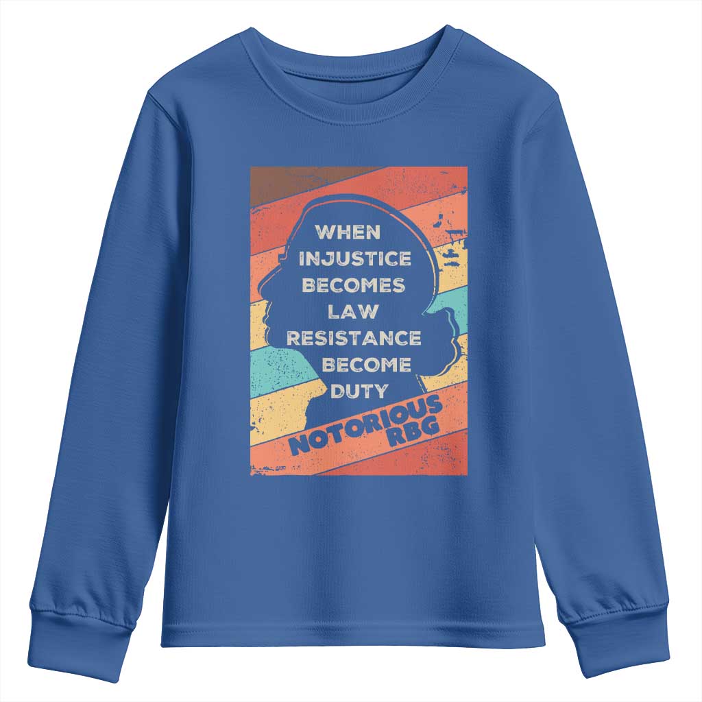 When Injustice Becomes Law Resistance Becomes Duty Youth Sweatshirt Political Protest Feminist RGB - Wonder Print Shop