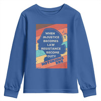 When Injustice Becomes Law Resistance Becomes Duty Youth Sweatshirt Political Protest Feminist RGB - Wonder Print Shop