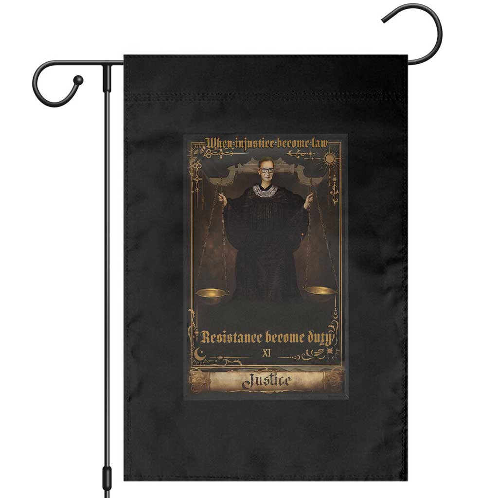 Tarot Card RBG Garden Flag When Injustice Becomes Law Resistance Becomes Duty - Wonder Print Shop
