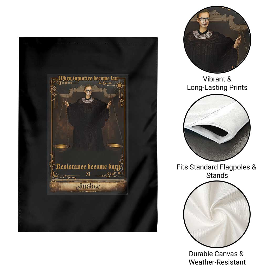 Tarot Card RBG Garden Flag When Injustice Becomes Law Resistance Becomes Duty - Wonder Print Shop