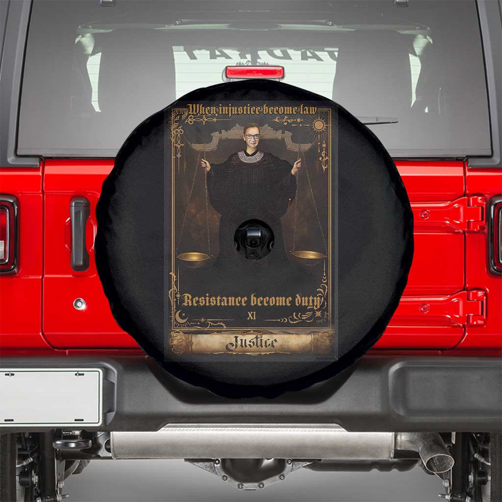 Tarot Card RBG Spare Tire Cover When Injustice Becomes Law Resistance Becomes Duty - Wonder Print Shop