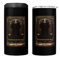 Tarot Card RBG 4 in 1 Can Cooler Tumbler When Injustice Becomes Law Resistance Becomes Duty - Wonder Print Shop