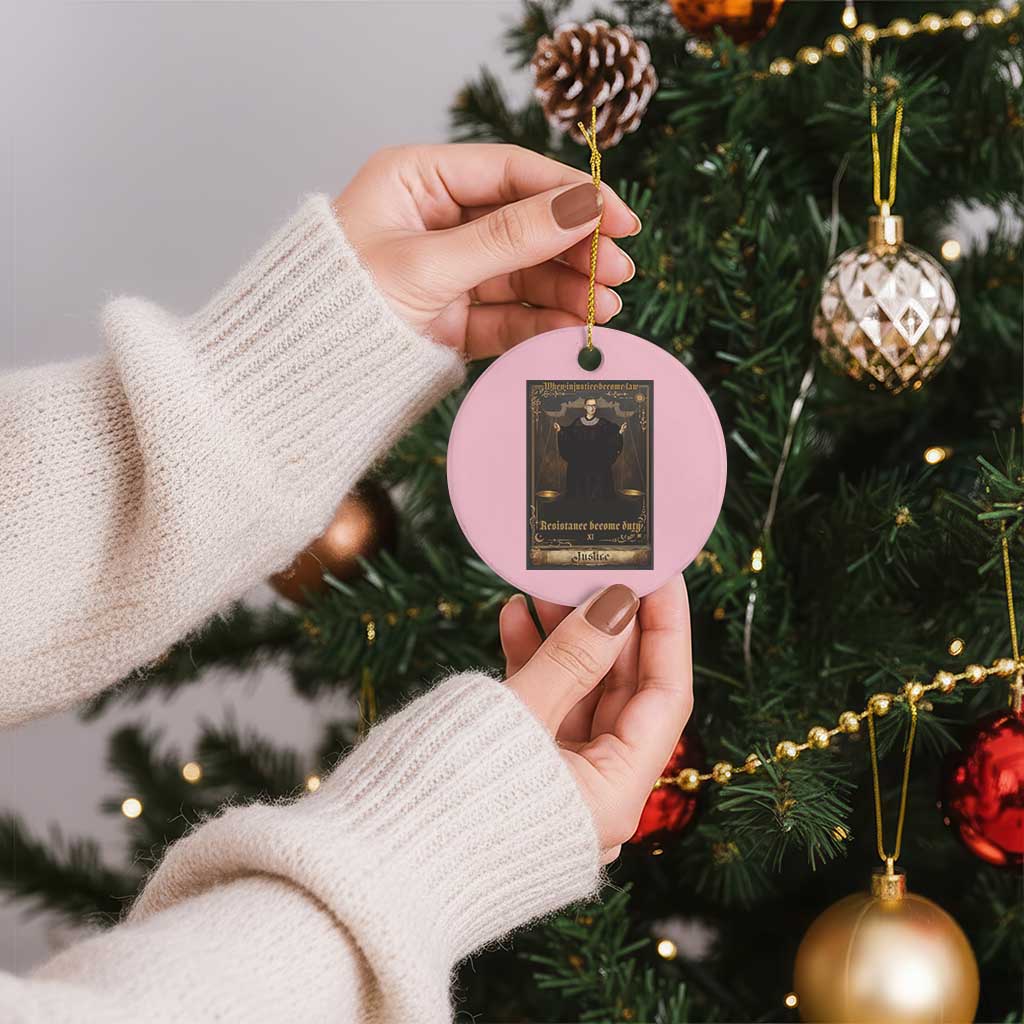 Tarot Card RBG Ceramic Ornament When Injustice Becomes Law Resistance Becomes Duty - Wonder Print Shop